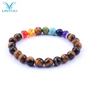 Top verkauf produkte natürliche lava stein perle 7 healing Yoga chakra armband