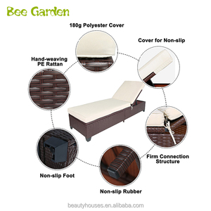Meubles de jardin en plein air détend rotin chaise longue - Product Image 1
