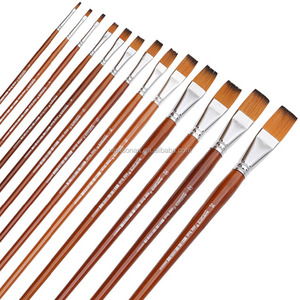 13 pièces/ensemble artiste pinceau Long manche Nylon cheveux forme plate pour huile <span class=keywords><strong>aquarelle</strong></span> acrylique <span class=keywords><strong>peinture</strong></span> pinceau Art fournitures - Product Image 2
