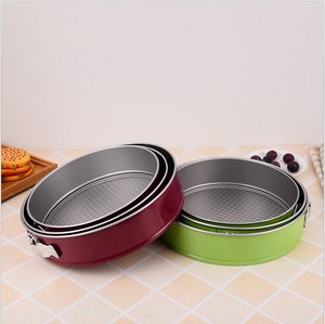 Nuovo Arrivo 3 pz Set Rotonda Muffa Della Torta Antiaderente <span class=keywords><strong>Slipknot</strong></span> Base Rimovibile Casa Muffa Della Torta Della Muffa di Cottura Del Vassoio della Vaschetta Strumento - Product Image 1