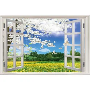 Diamond Painting Diy Full Drill Flowers And Trees Outside The Window Diamond Embroidery Home Wall Decorations Drawing Art