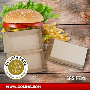 Caja de papel para hamburguesa, cartón caja de hamburguesa - Product Image 1