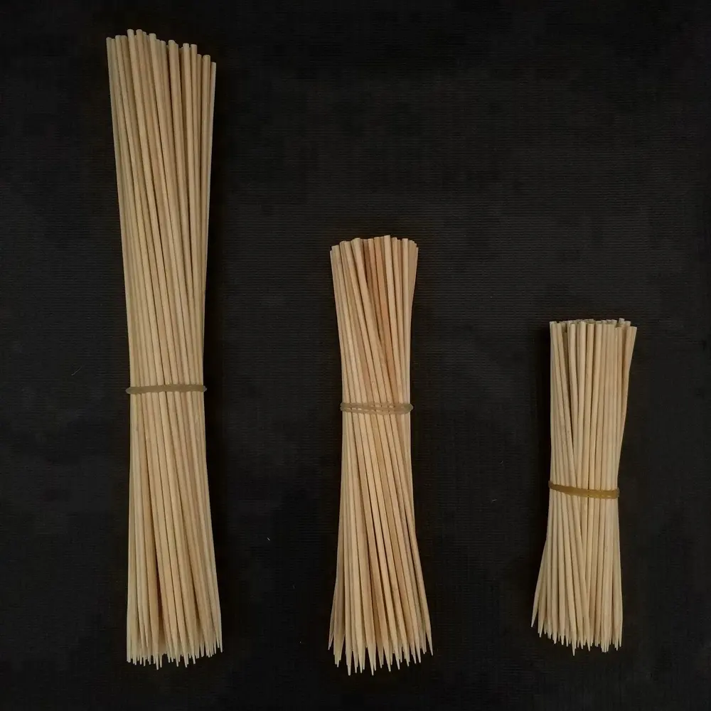 Palos de bambú Natural para barbacoa, 25cm x 3,0mm