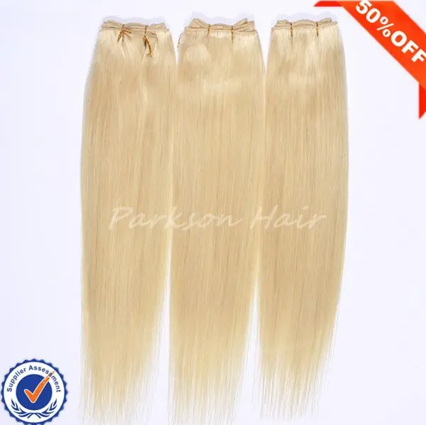 High quality human hair weft / weaving , fast delivery wholesale blonde brazilian hair weft