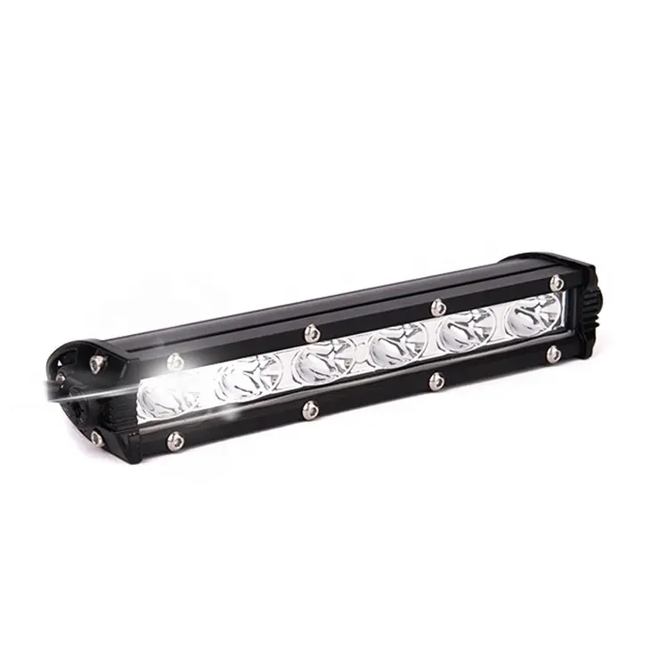 18W Auto aluminum work light bar single row headlight black housing led strip lamps for car
