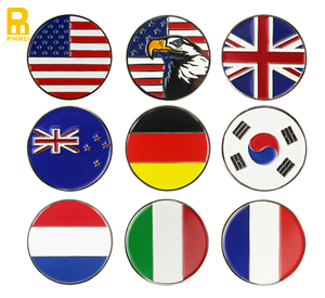 卸売ユニークな販促ギフト、刻印されたカスタムロゴ入りソフトエナメルメタルゴルフボールマーカー - Product Image 6