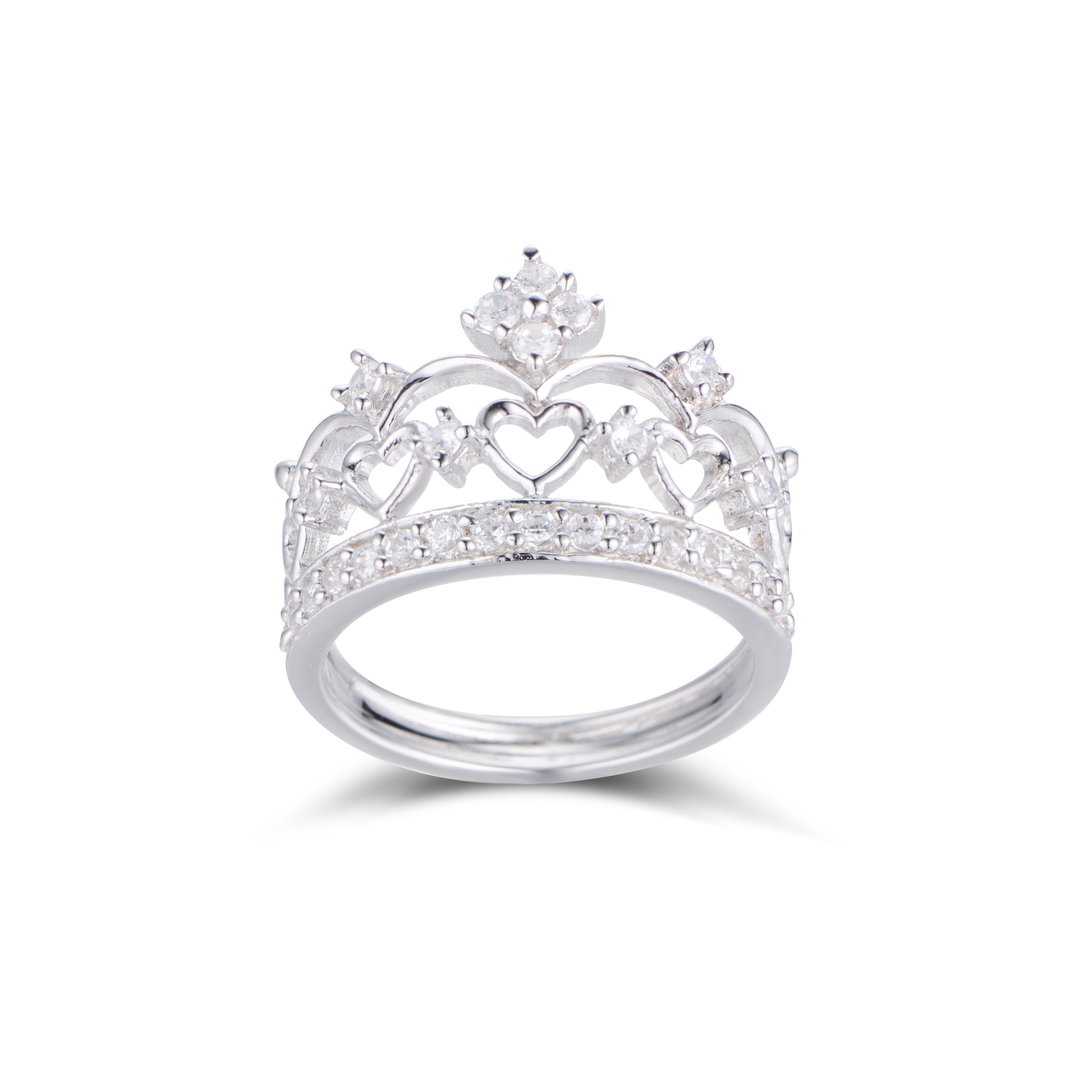 Anillo De Corona De Plata Retro De Dinly Niña Señora De Anillo De Corona De Plata Retro De Dinly Niña Señora De