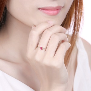 Nhẫn Đính Hôn Bằng Đá Hồng Ngọc Corundum Đôi Màu Vàng Kim Quyến Rũ Tìm Đồ Trang Sức - Product Image 6