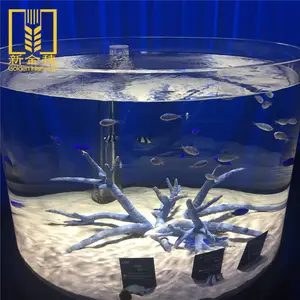 Gran oferta, gran tanque de peces de acuario de acrílico redondo de plexiglás acrílico grande para acuario, Hotel, restaurante