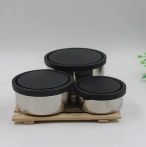 Seti 3 in 1 Paslanmaz Çelik Bento yemek kabı, PA Ücretsiz Sızdırmaz Gıda Konteyner Yetişkinler veya Çocuklar için Açık/Piknik/Okul