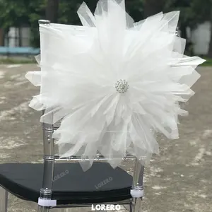 Lorero factory wedding decoration Organza fancy chiavari chair covers