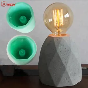 Geometric Concrete lampshade forms Study decoration Desk Lamp silicone molds Cement Table lamp moulds