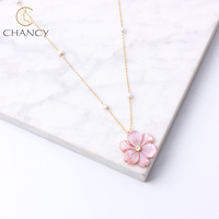 Dernière conception nouvelle coquille fleur collier de perles d'eau douce