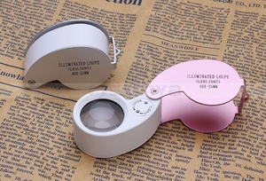 Mini Intrekbare Vergrootglas Verlichte LED Light 40x25mm Juwelier Loep - Product Image 2