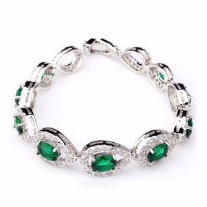 Teemi Glam Luxe misterioso color esmeralda CZ Gota de Agua conectado pulsera - Product Image 2