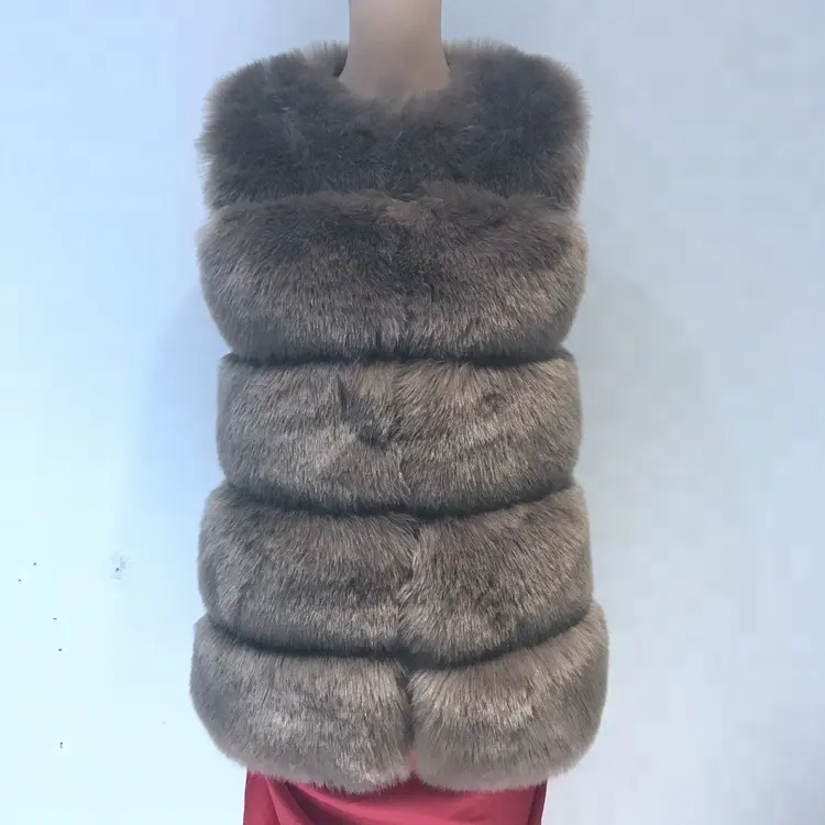 Factory Supply Nieuwste Dames Faux Fur Korte Type Vest Nep Vos Bont Met Top Materiaal Populaire Stijl