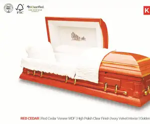 RED CEDAR cardboard cremation caskets wood handles