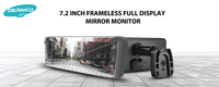 Germid 7 "Pantalla LCD sin marco Aparcamiento de respaldo de automóvil Monitor de espejo retrovisor + Cámara Visión nocturna 4 canales Entradas de video