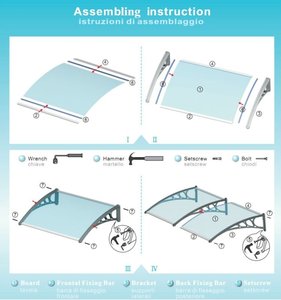 Auvent d'extérieur imperméable, auvent d'extérieur pour fenêtre - Product Image 3