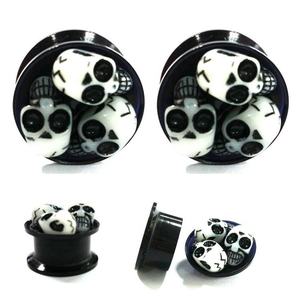 قرط أكريليك على شكل نفق للحم, قرط على شكل جمجمة للأذن قابل للتمدد - Product Image 1