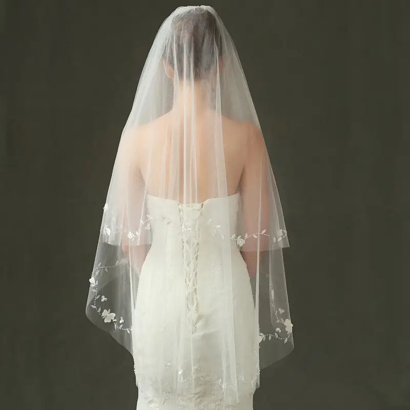 Mehrere Design Erhältlich Neu Einfache Stil Spitze Brautschleier Für Hochzeit Mantilla