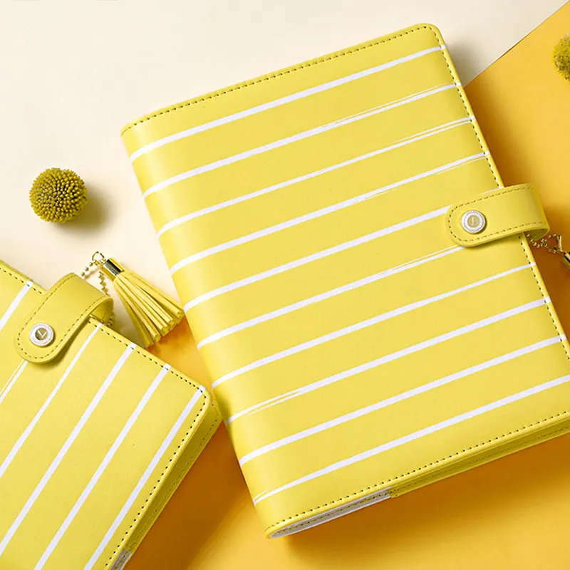 Benutzer definierte Glitter Notebooks 6 Ring Binder Organizer Planer Notebook PVC-Abdeckung