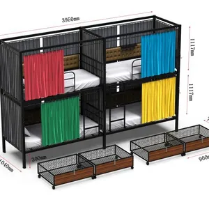 Japonés de Corea del estilo de pino de madera maciza cama con cajones alta calidad fuerte durable hotel habitación cama de madera