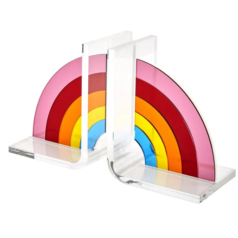 Fermalibri personalizzati in acrilico arcobaleno fermalibri decorativi in acrilico trasparente