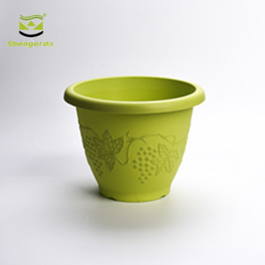 Jaune blanc orange et vert ronde nursery pot de fleur planteur avec 5 tailles pour le jardinage - Product Image 1