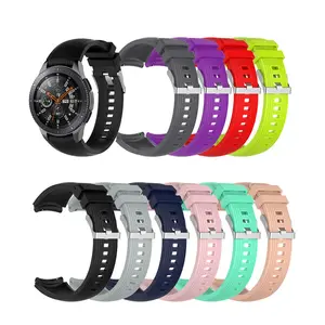 Tschick Band Pengganti 22Mm Klasik Vertikal Stripe Silicone Wristband dengan Stainless Buckle untuk Samsung Galaxy Watch 46Mm