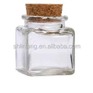 China Suppliers 24oz 12.5oz 10oz 1.4oz Square Glass Flint Cork Top Jar