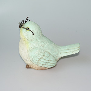 귀여운 집 참새 조류 동상 수제 수지 조류 입상 금속 안경 탁상 장식 - Product Image 3