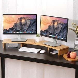 Kép ba màn hình máy tính cá nhân đứng 3 kệ tre gỗ màn hình đứng Riser - Product Image 3