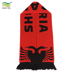 サッカースポーツファンニットアクリルスカーフアルバニアスカーフ - Product Image 3