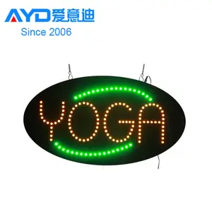 Customized Oval Shape Acrylic LED Yoga Sign Display Indoor LED Open Closed Sign