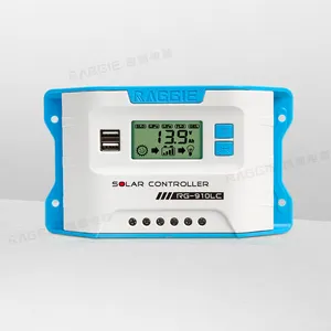 RAGGIE 910LC (10A) Güneş şarj regülatörü 10A pwm LCD ekran 12/24 V Otomatik