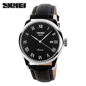 SKMEI di Marca 9058 Di Lusso del quarzo <span class=keywords><strong>classico</strong></span> Amanti della vigilanza di modo casuale orologi 30m impermeabile della cinghia di cuoio per le donne degli uomini <span class=keywords><strong>orologio</strong></span> da polso - Product Image 3