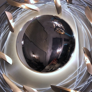 Lampada da Parete Minimalista Grande in Rame Ottone Rotonda, Elegante Illuminazione di Lusso per Villa, Camera da Letto, Hotel, <span class=keywords><strong>Sala</strong></span> - Product Image 4