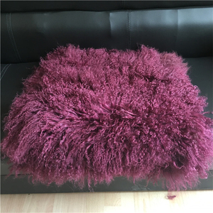 Piel de Oveja Rizada, Pelo Largo y Suave, 100% Natural Teñida, 60x120cm, Pieles de <span class=keywords><strong>Cabra</strong></span> <span class=keywords><strong>Tibetana</strong></span> para Tapicería Automotriz y Confección de Prendas - Product Image 6