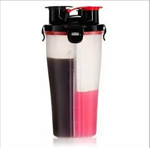Sport Water Bottle Shaker Cup Separate Protein And Snack /Two side