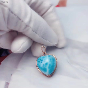 Natural <strong>Larimar</strong> Charm Pendant 18k Gold <strong>Jewelry</strong> Heart Shape <strong>Jewelry</strong> for Girls Handmade Birthstone <strong>Jewelry</strong> - Product Image 3