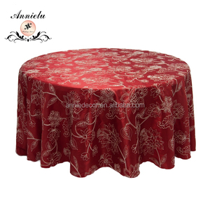 AL1-TC28 nuevo diseño bordado de la cinta hecha a mano <span class=keywords><strong>tela</strong></span> 120 rubor ronda mantel <span class=keywords><strong>para</strong></span> las bodas - Product Image 1