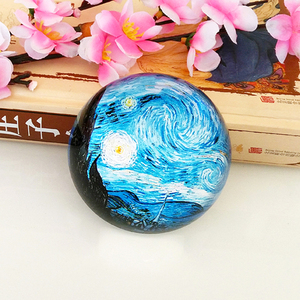 <span class=keywords><strong>Van</strong></span> <span class=keywords><strong>Gogh</strong></span> pintura pisapapeles de cristal la noche estrellada pisapapeles de cristal arte para niños - Product Image 1