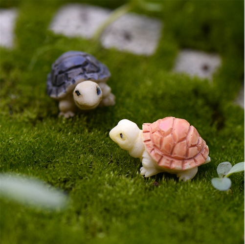 Mini lindo tortuga modelo de jardín de hadas miniaturas muñeca casa/terrario/escritorio/suculentas Micro paisaje Decoración