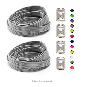 Lacci piatti in poliestere ad alta resilienza senza nodo con clip di fissaggio in metallo, facili da indossare e togliere, <span class=keywords><strong>per</strong></span> <span class=keywords><strong>scarpe</strong></span> sportive da adulto - Product Image 6