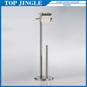 Stainless Steel Free Standing Toilet Paper Roll Storage Holder - Product Image 4