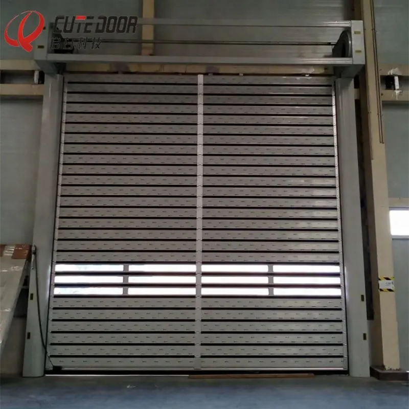 Insulated steel metal high speed spiral soundproof rapid roll up security door