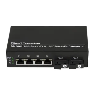 OEM 4 Cổng 10/100/1000 M POE Switch + 2 Cổng 1000 M POE Chuyển Đổi Quang