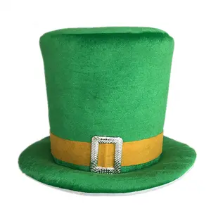天鹅绒爱尔兰嘉年华派对圣圣帕特里克节帽子与腰带的圣帕特里克帽子