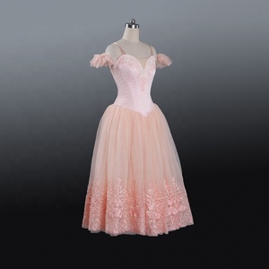 Robe longue rose professionnelle et romantique pour fille La Fille Mal Gardée, avec volants doux, costume de ballet, tutu de princesse pour filles - Product Image 2
